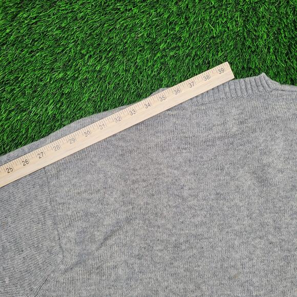 Pendleton Shetland Wool Laine Sweater XL 24x29 Gray Crop - Picture 5 of 14